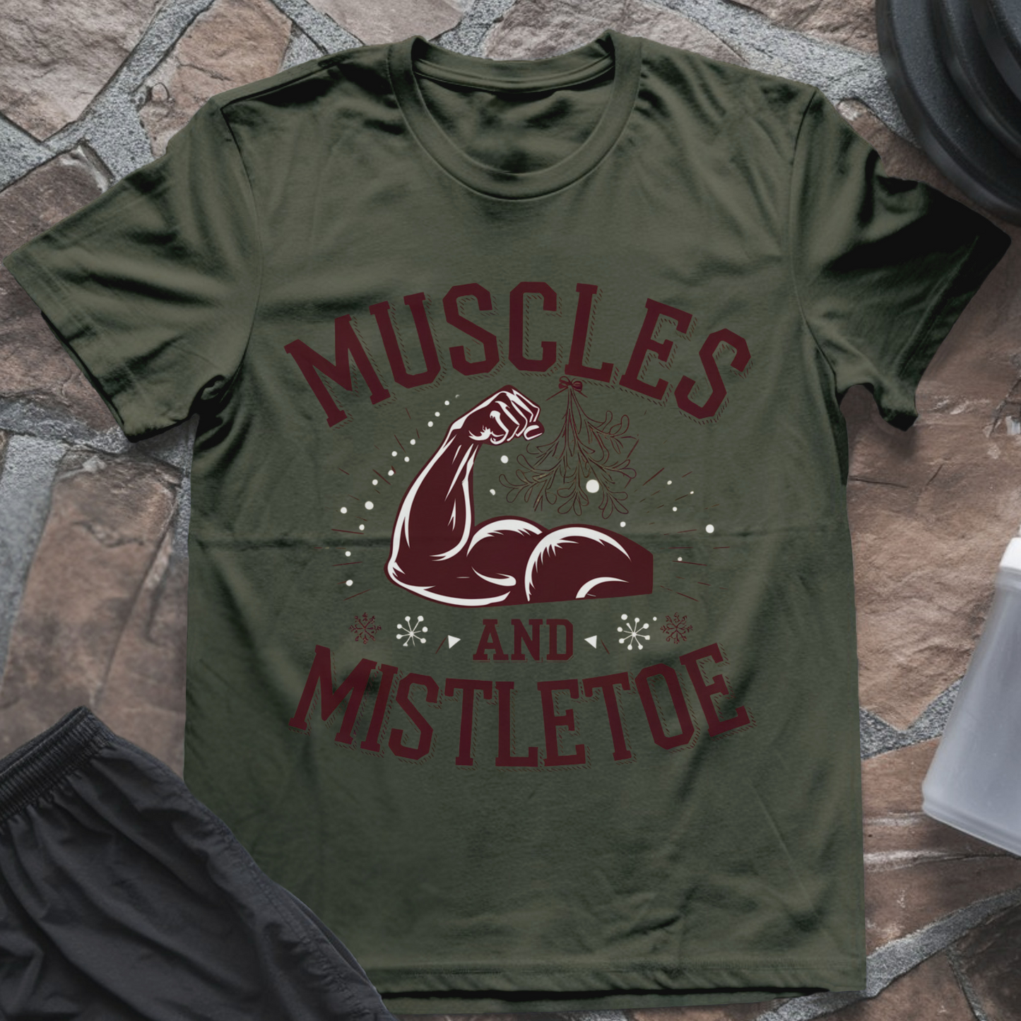 Muscles and Mistletoe Tee