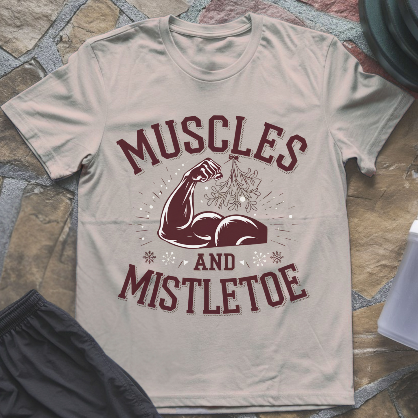 Muscles and Mistletoe Tee