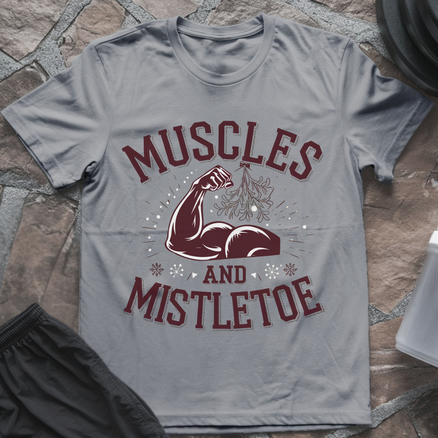 Muscles and Mistletoe Tee