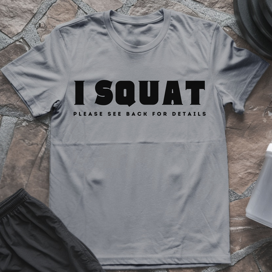 I Squat Please See Back For Details T-Shirt