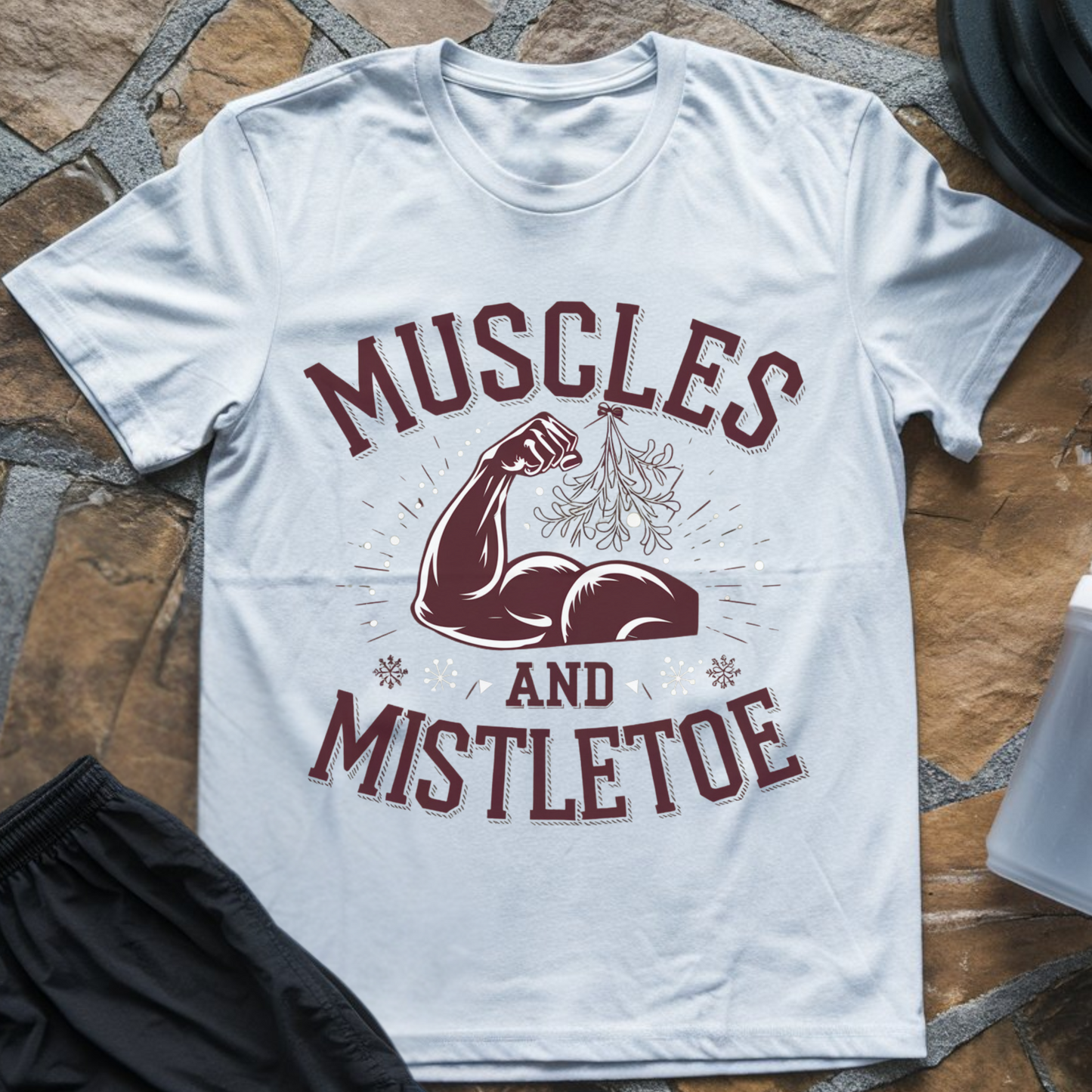 Muscles and Mistletoe Tee